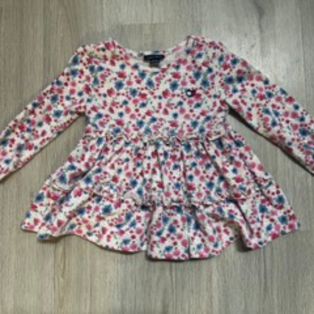 Tommy Hilfiger FLORAL girls RUFFLE shirt size 4